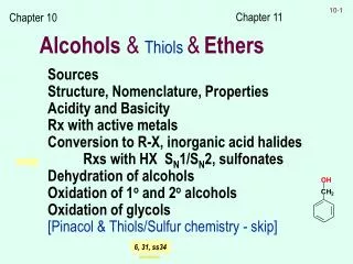 Alcohols &amp; Thiols &amp; Ethers