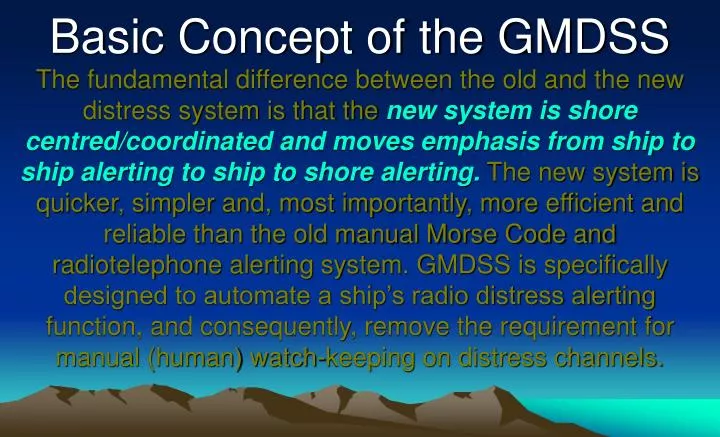 basic concept of the gmdss