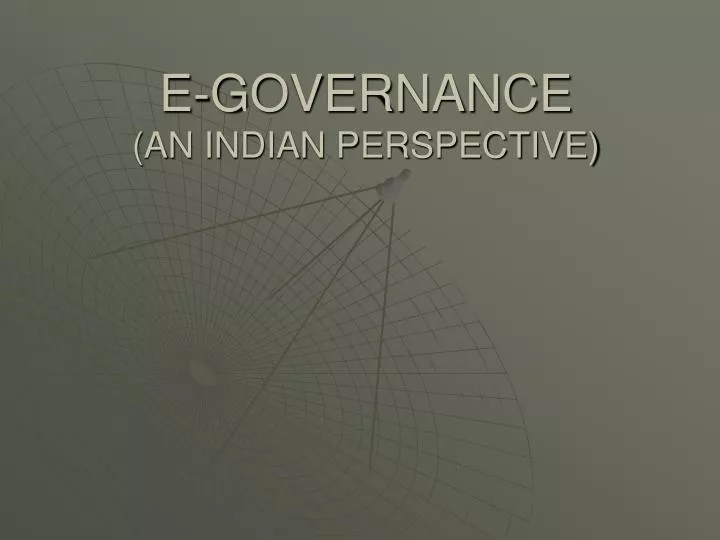e governance an indian perspective