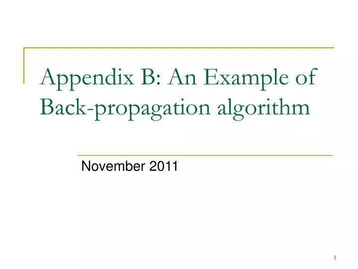 appendix b an example of back propagation algorithm