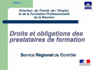 Direction du Travail, de l ’Emploi, et de la Formation Professionnelle de la Réunion