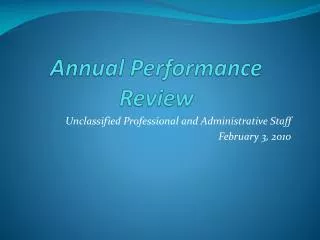 Annual Performance Review