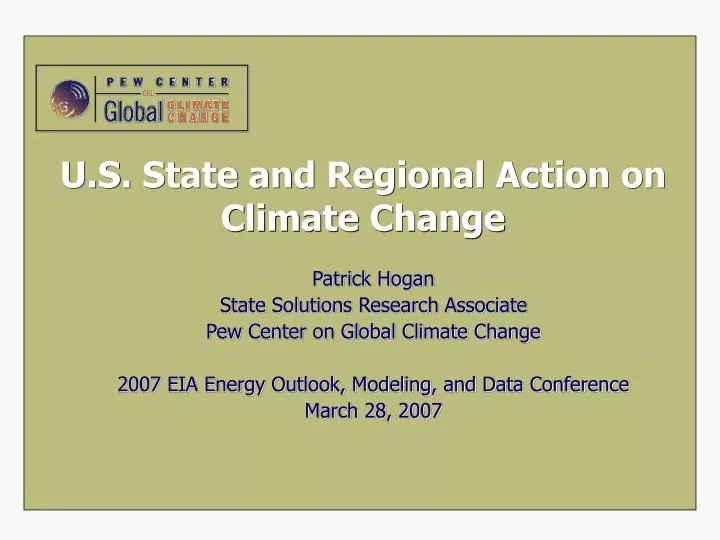 u s state and regional action on climate change