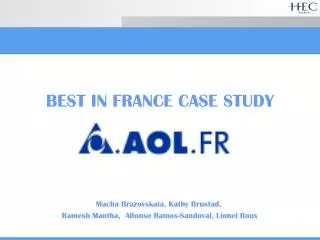 BEST IN FRANCE CASE STUDY