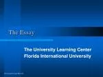 The Essay - slide 1