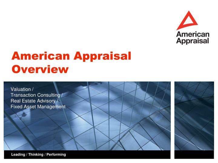 american appraisal overview
