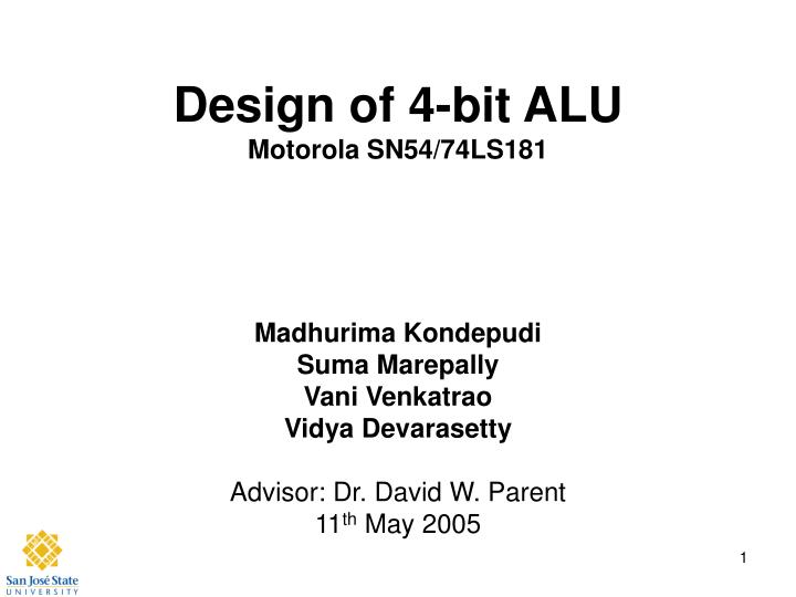 design of 4 bit alu motorola sn54 74ls181