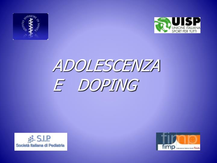 adolescenza e doping