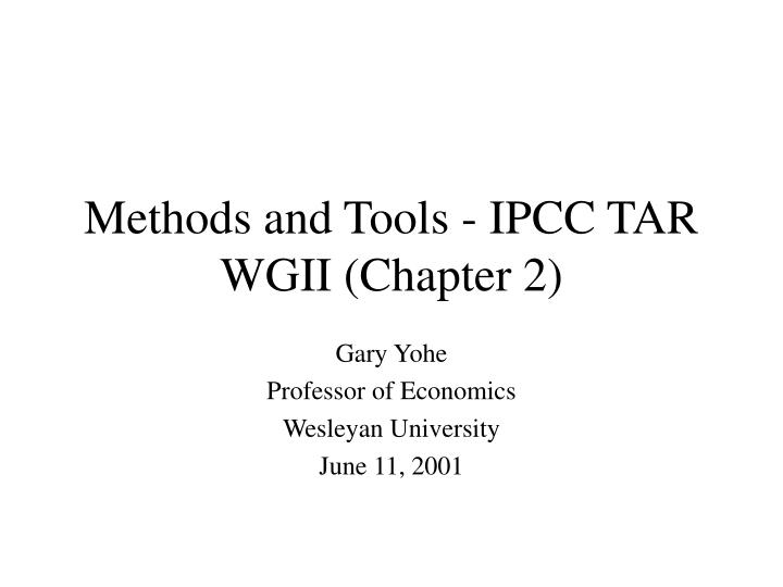 methods and tools ipcc tar wgii chapter 2