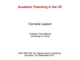 Academic Patenting in the UK