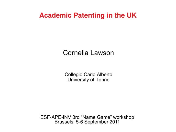 academic patenting in the uk