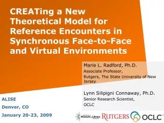 CREATing a New Theoretical Model for Reference Encounters in Synchronous Face-to-Face and Virtual Environments