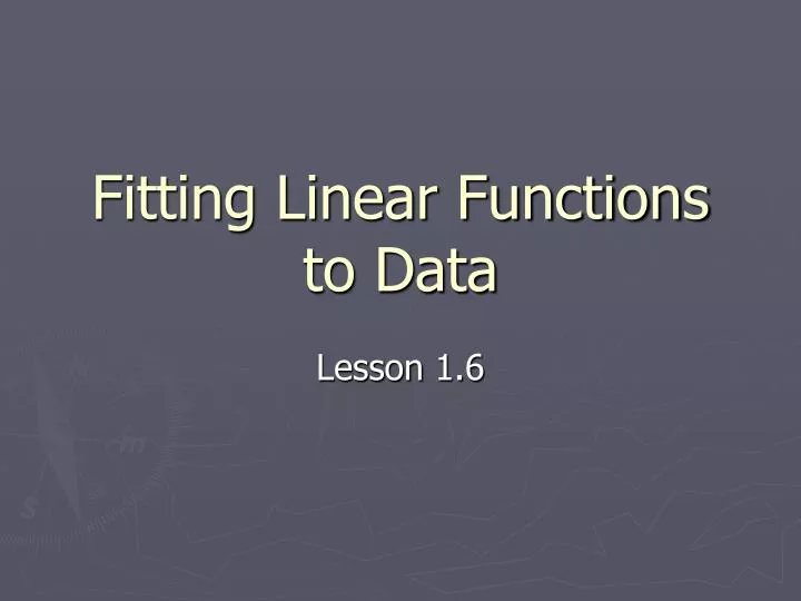 fitting linear functions to data