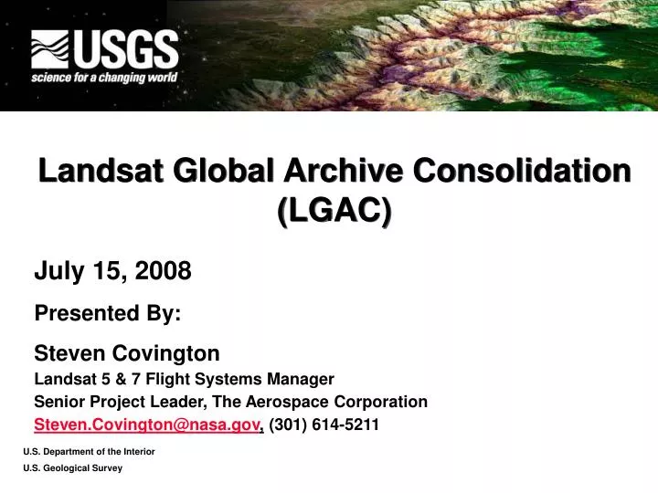 landsat global archive consolidation lgac