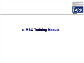 e- MBO Training Module