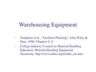 Warehousing Equipment