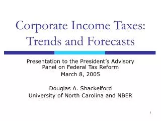 Corporate Income Taxes: Trends and Forecasts