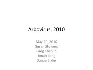 Arbovirus, 2010