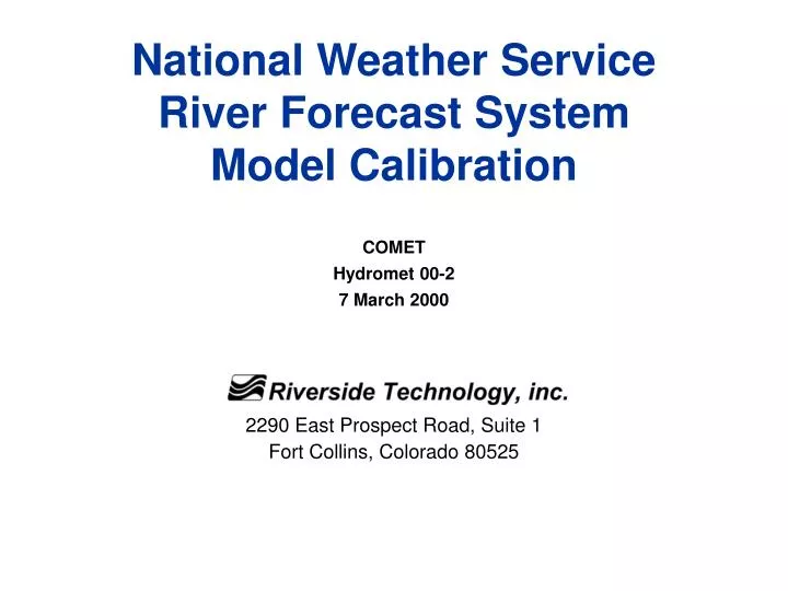 national weather service river forecast system model calibration