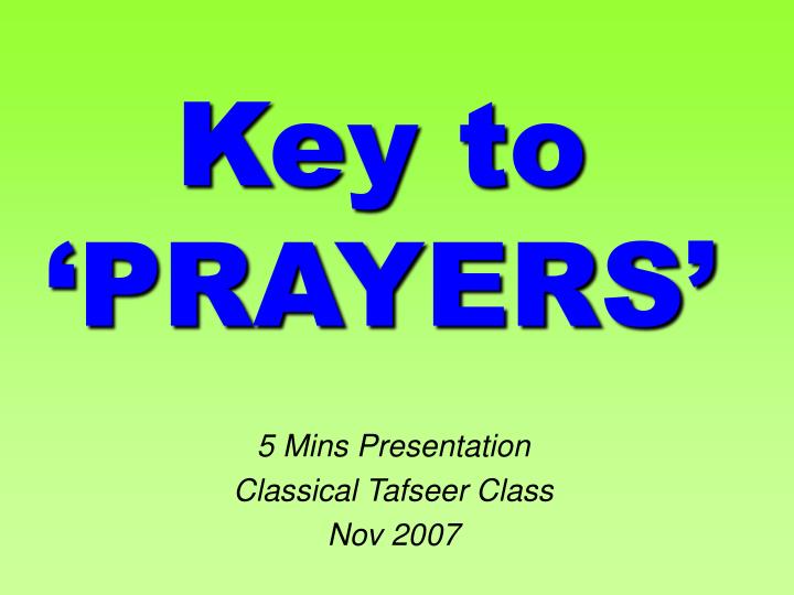key to prayers