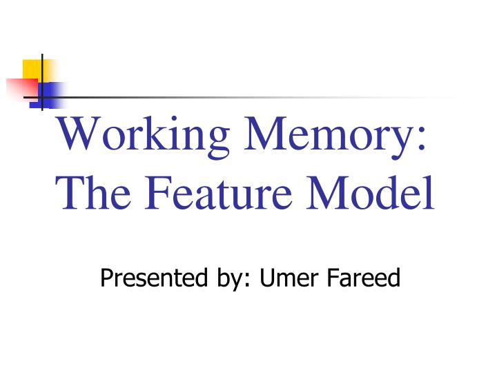 working memory the feature model