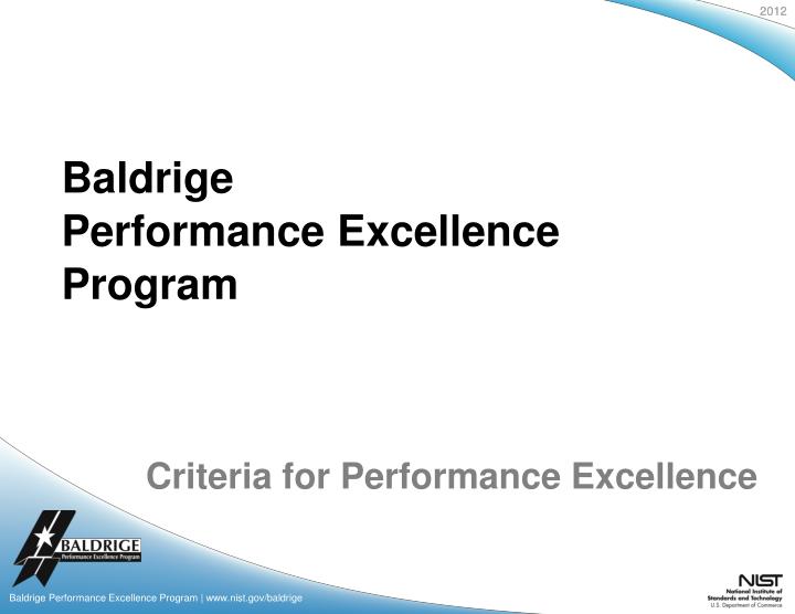 criteria for performance excellence