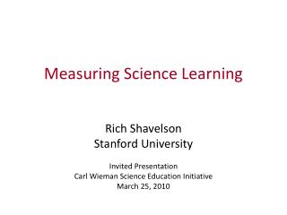 Measuring Science Learning