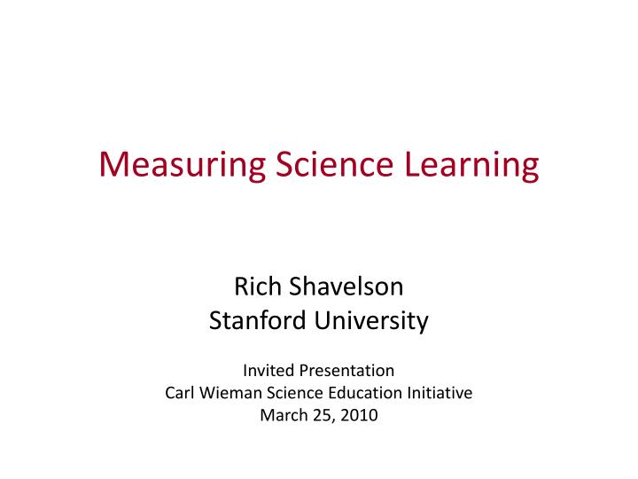 measuring science learning