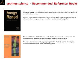 architectscience * Recommended Reference Books