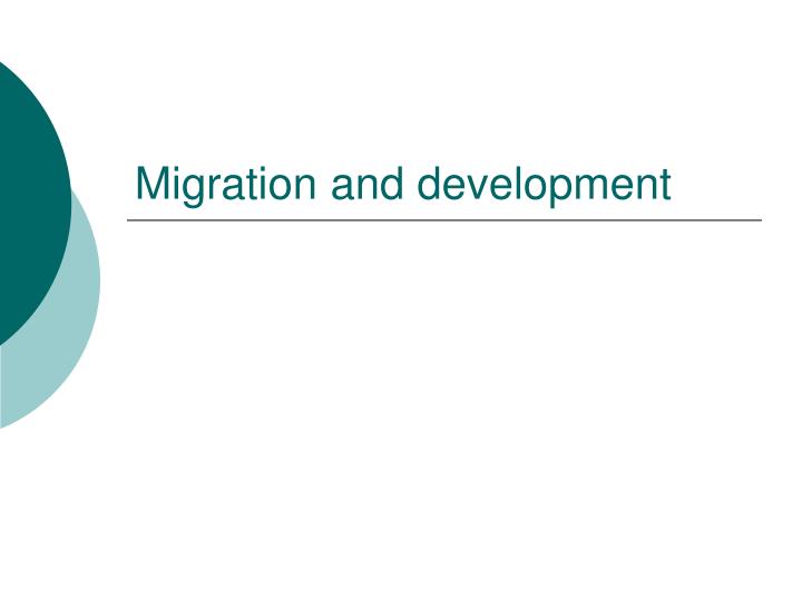 migration and development