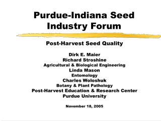 Purdue-Indiana Seed Industry Forum