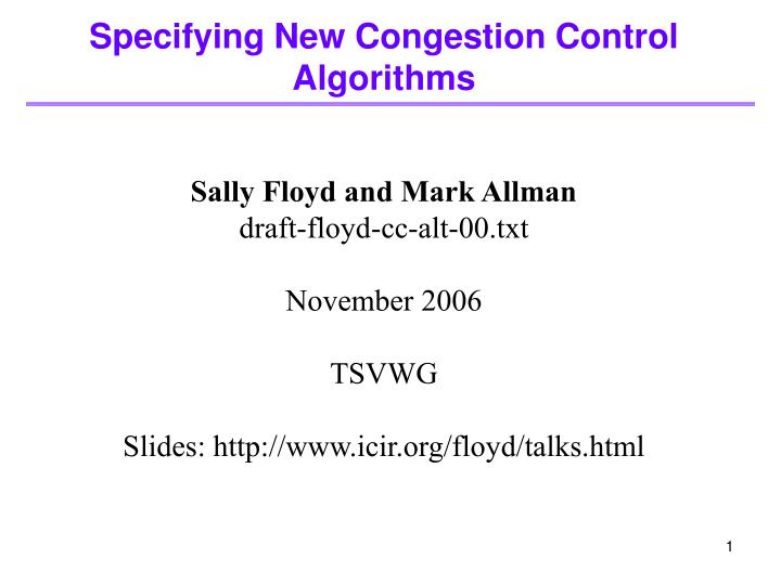 specifying new congestion control algorithms