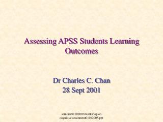 Assessing APSS Students Learning Outcomes