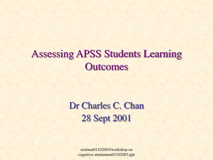 assessing apss students learning outcomes