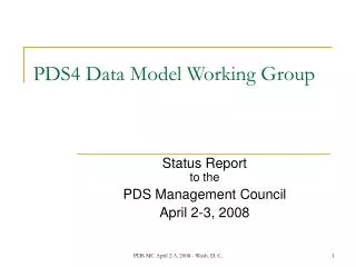 PDS4 Data Model Working Group