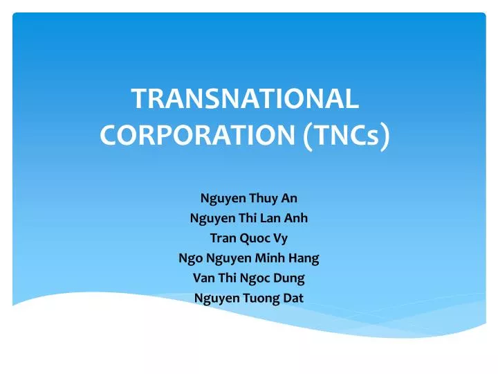 transnational corporation tncs