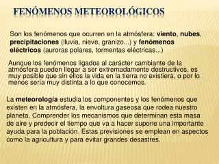 Fenómenos Meteorológicos