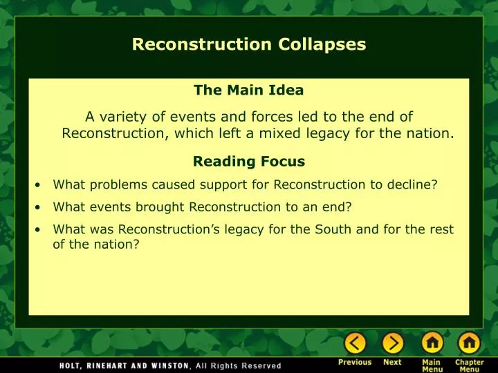 reconstruction collapses