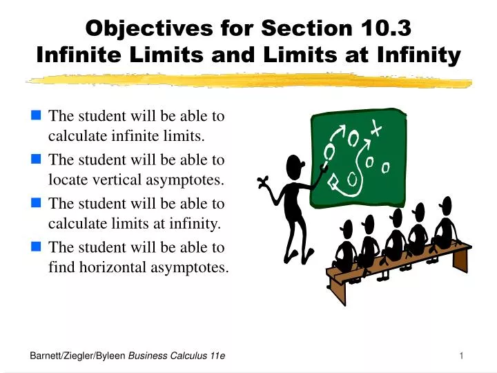 objectives for section 10 3 infinite limits and limits at infinity