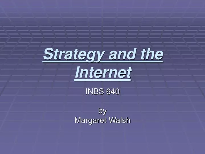 strategy and the internet