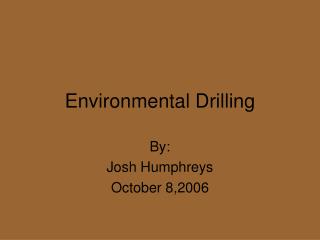 Environmental Drilling
