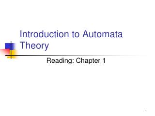 Introduction to Automata Theory