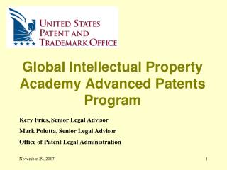 Global Intellectual Property Academy Advanced Patents Program