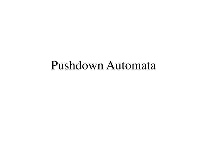 pushdown automata