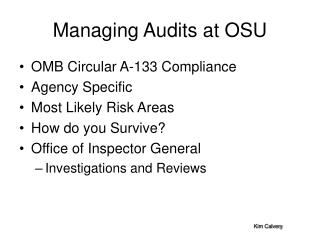 Managing Audits at OSU
