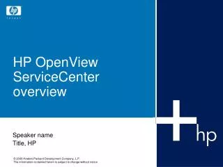 HP OpenView ServiceCenter overview