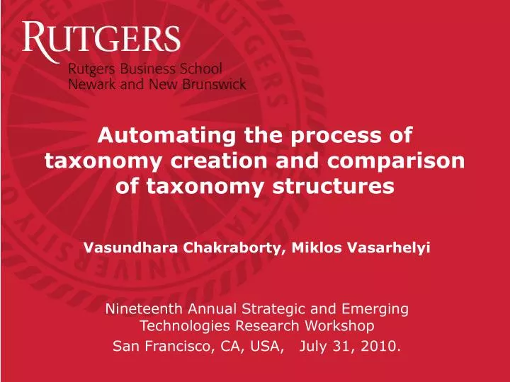 automating the process of taxonomy creation and comparison of taxonomy structures