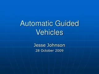 Automatic Guided Vehicles