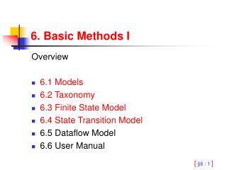 6. Basic Methods I