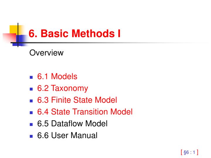 6 basic methods i